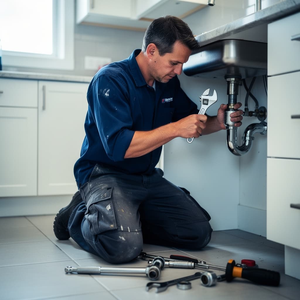 A tradesperson working on a job site
